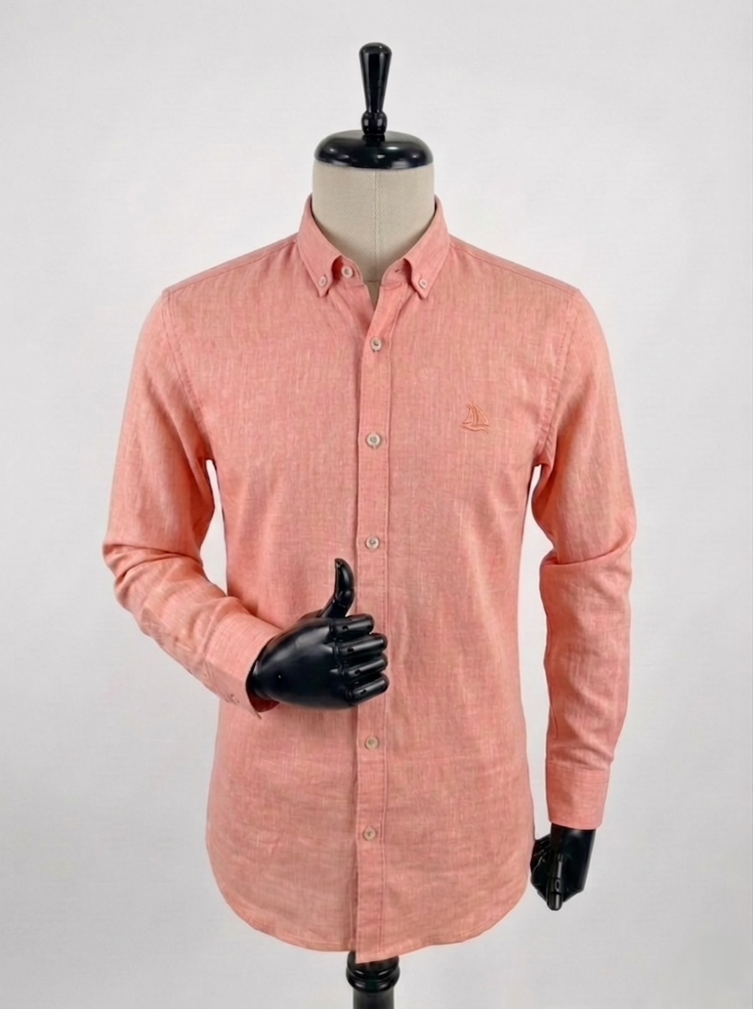 Peach Longsleeve Casual Men's Shirt
