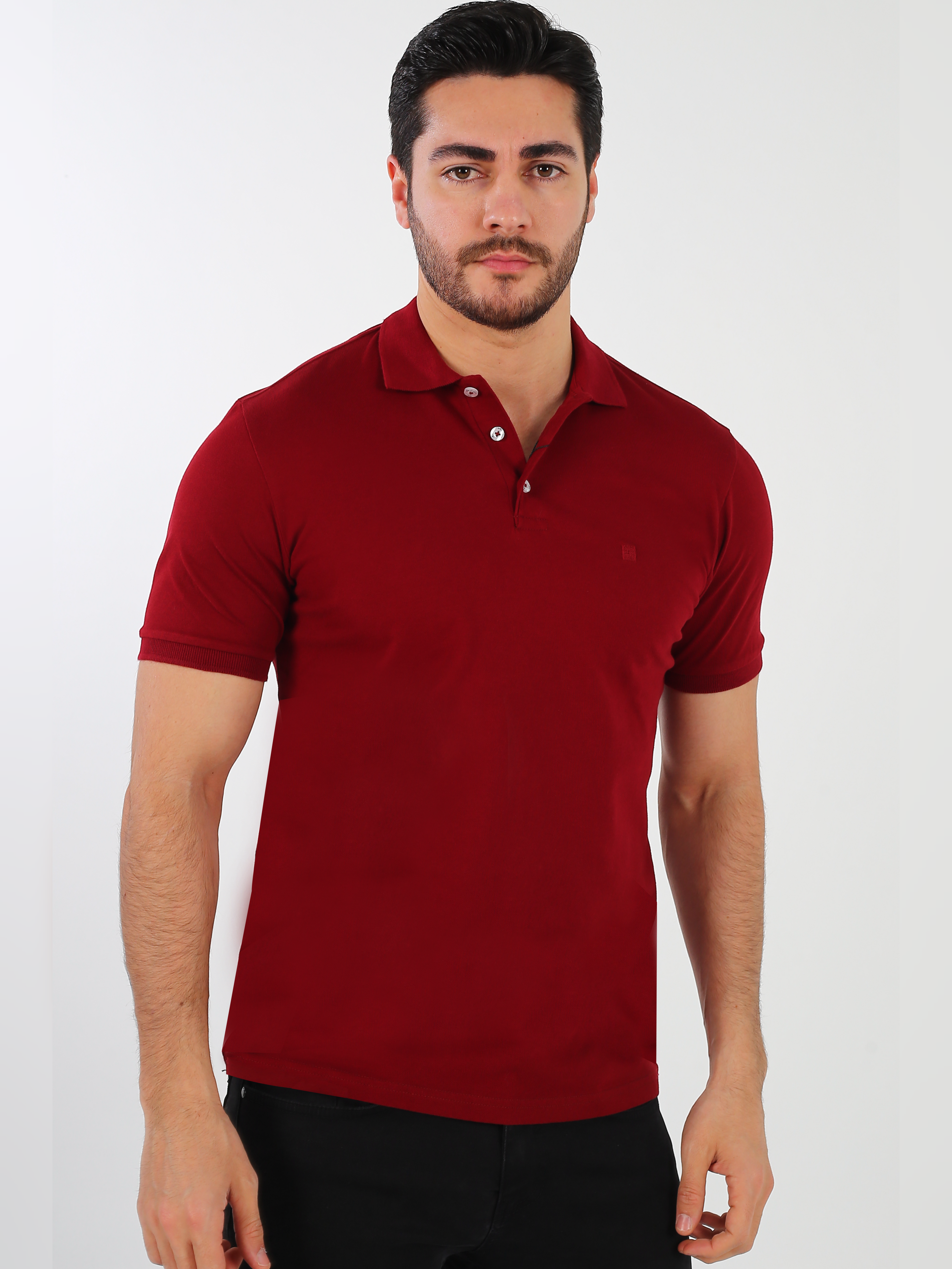 Maroon Plain Men's Polo Tshirt