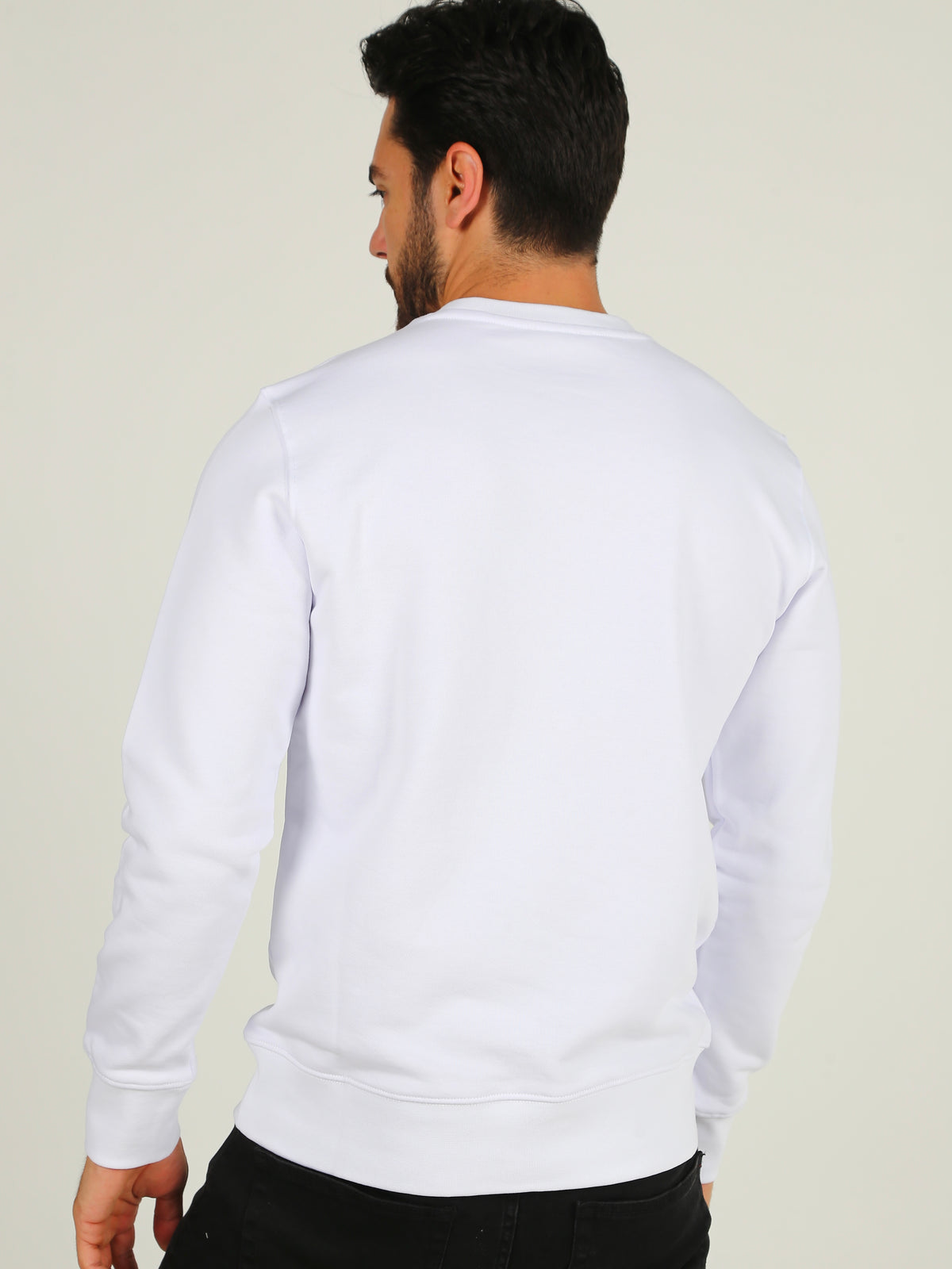 plain back of mens white sweatshirt with front graphics fireqasi 