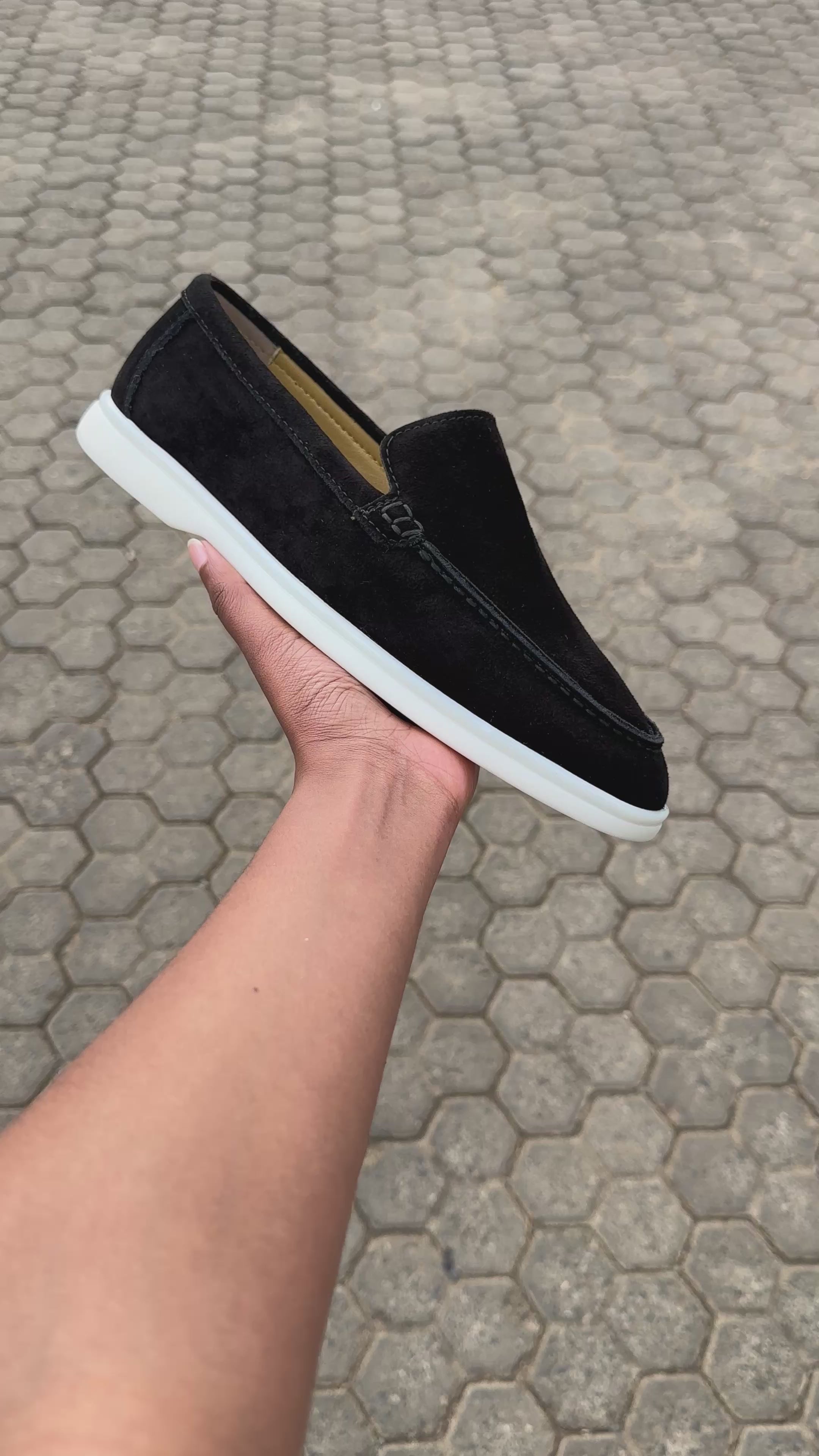 Black Men's Suede Leather Loafers