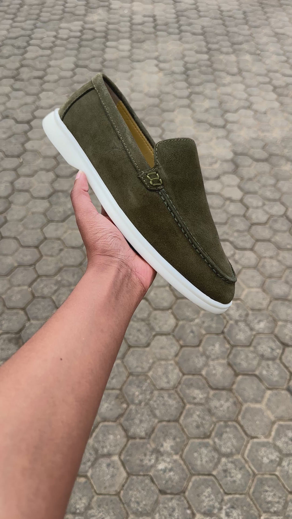 Jungle Green Men's Suede Leather Loafers